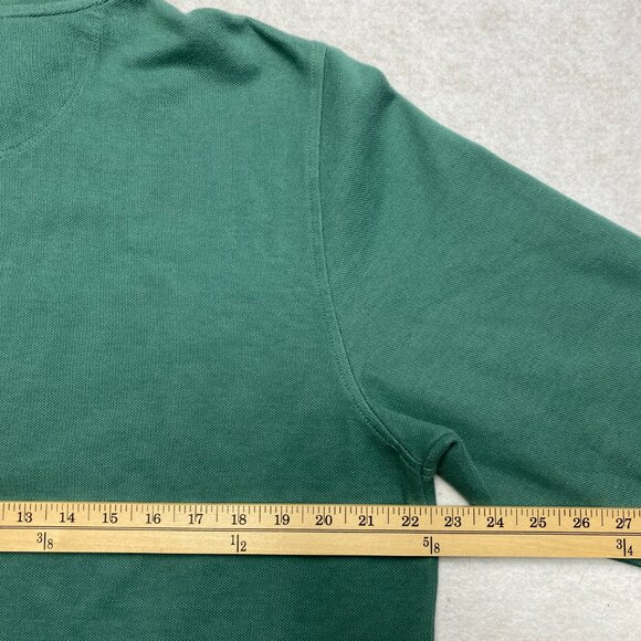 Brooks Brothers Zip Sweater Men's L Green Cotton Blend High Collar Pullover - Picture 11 of 12